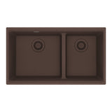 FRANKE MAG1601611LD-MOC Maris Undermount 31-in x 17.81-in Granite Double Bowl Kitchen Sink in Mocha In Mocha
