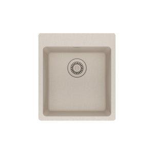 FRANKE MAG61015-CHA Maris Dual Mount 17.31-in x 19.69-in Granite Single Bowl Bar / Prep Sink in Champagne In Champagne
