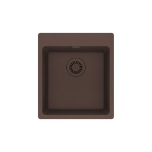 FRANKE MAG61015-MOC Maris Dual Mount 17.31-in x 19.69-in Granite Single Bowl Bar / Prep Sink in Mocha In Mocha