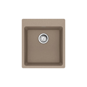 FRANKE MAG61015-OYS-S Maris Dual Mount 17.31-in x 19.69-in Granite Single Bowl Bar / Prep Sink in Oyster In Oyster