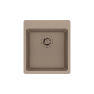 FRANKE MAG61015-OYS Maris Dual Mount 17.31-in x 19.69-in Granite Single Bowl Bar / Prep Sink in Oyster In Oyster