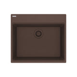 FRANKE MAG61023-MOC Maris Topmount 25-in x 22-in Granite Single Bowl Kitchen Sink in Mocha In Mocha
