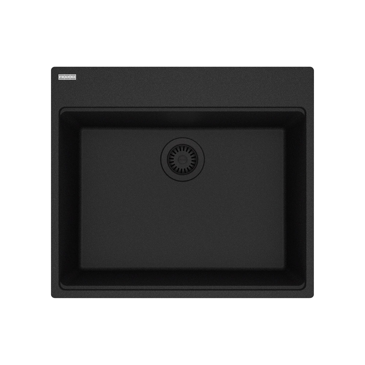 FRANKE MAG61023-ONY Maris Topmount 25-in x 22-in Granite Single Bowl Kitchen Sink in Onyx In Onyx