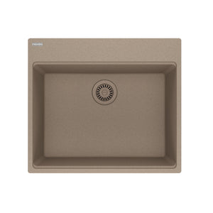 FRANKE MAG61023-OYS Maris Topmount 25-in x 22-in Granite Single Bowl Kitchen Sink in Oyster In Oyster