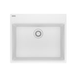 FRANKE MAG61023-PWT Maris Topmount 25-in x 22-in Granite Single Bowl Kitchen Sink in Polar White In Polar White
