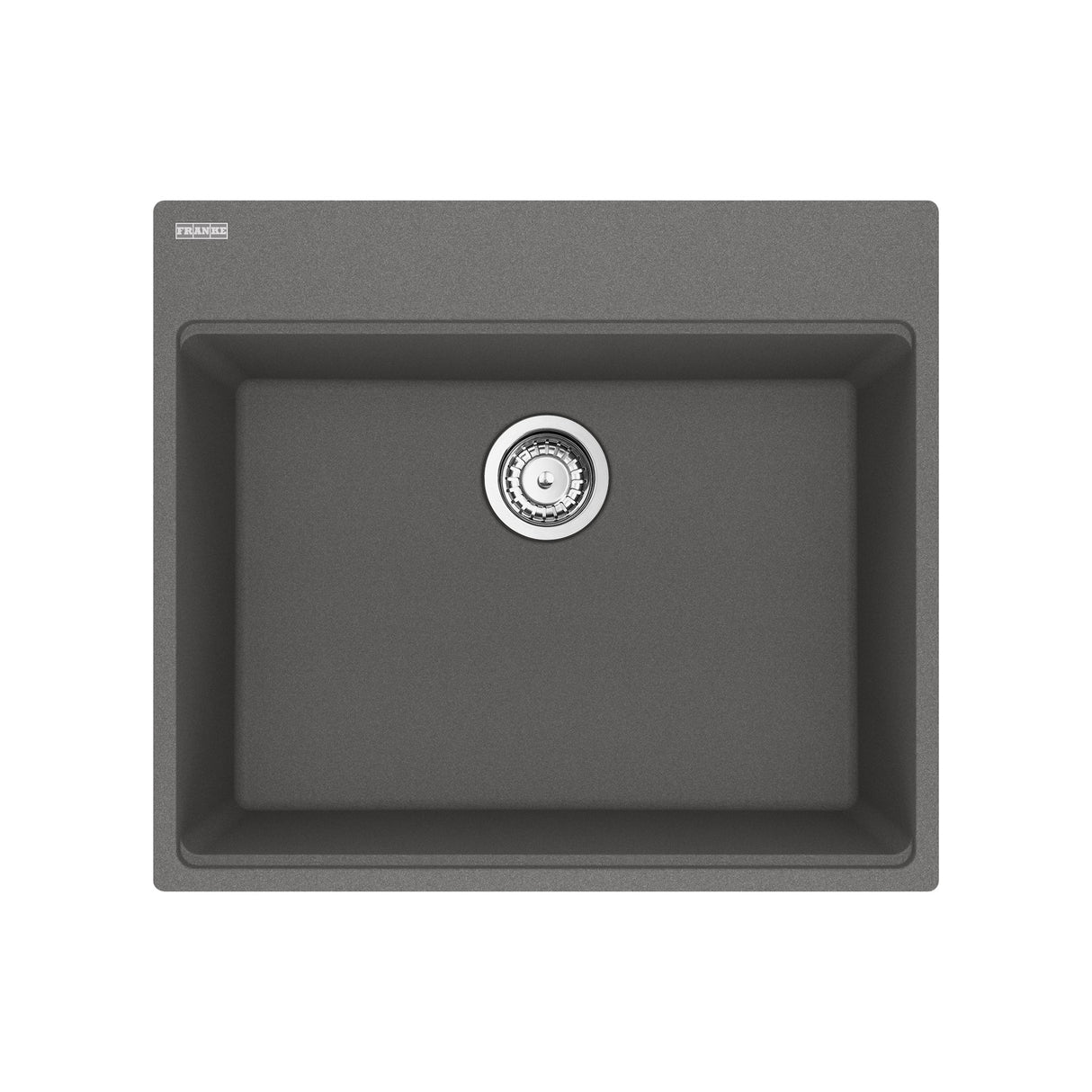 FRANKE MAG61023-SHG-S Maris Topmount 25-in x 22-in Granite Single Bowl Kitchen Sink in Stone Grey In Stone Grey