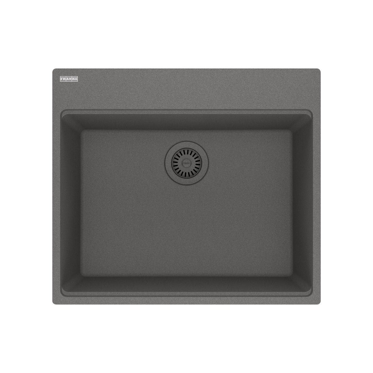 FRANKE MAG61023-SHG Maris Topmount 25-in x 22-in Granite Single Bowl Kitchen Sink in Stone Grey In Stone Grey