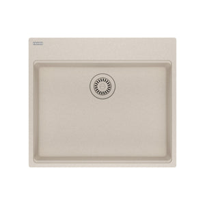 FRANKE MAG61023ADA-CHA Maris Topmount 25-in x 22-in Granite ADA Single Bowl Kitchen Sink in Champagne In Champagne