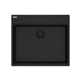 FRANKE MAG61023ADA-MBK Maris Topmount 25-in x 22-in Granite ADA Single Bowl Kitchen Sink in Matte Black In Matte Black