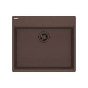 FRANKE MAG61023ADA-MOC Maris Topmount 25-in x 22-in Granite ADA Single Bowl Kitchen Sink in Mocha In Mocha