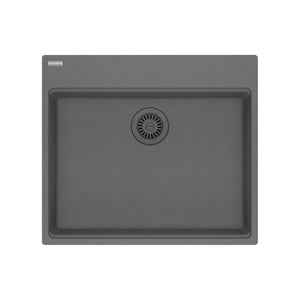 FRANKE MAG61023ADA-SHG Maris Topmount 25-in x 22-in Granite ADA Single Bowl Kitchen Sink in Stone Grey In Stone Grey