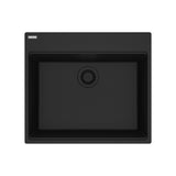 FRANKE MAG61023L-MBK Maris Dual Mount 25-in x 22-in Granite Dual Mount Single Bowl Laundry Sink in Matte Black In Matte Black