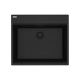 FRANKE MAG61023L-ONY Maris Dual Mount 25-in x 22-in Granite Dual Mount Single Bowl Laundry Sink in Onyx In Onyx