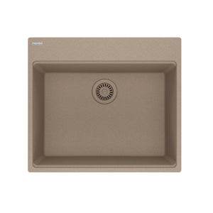 FRANKE MAG61023L-OYS Maris Dual Mount 25-in x 22-in Granite Dual Mount Single Bowl Laundry Sink in Oyster In Oyster
