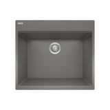 FRANKE MAG61023L-SHG-S Maris Dual Mount 25-in x 22-in Granite Dual Mount Single Bowl Laundry Sink in Stone Grey In Stone Grey