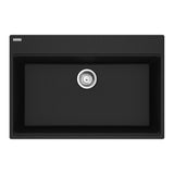 FRANKE MAG61029-ONY-S Maris Topmount 31-in x 20.88-in Granite Single Bowl Kitchen Sink in Onyx In Onyx
