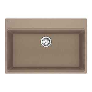 FRANKE MAG61029-OYS-S Maris Topmount 31-in x 20.88-in Granite Single Bowl Kitchen Sink in Oyster In Oyster