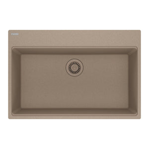 FRANKE MAG61029-OYS Maris Topmount 31-in x 20.88-in Granite Single Bowl Kitchen Sink in Oyster In Oyster