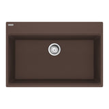 FRANKE MAG61031-MOC-S Maris Topmount 33-in x 22-in Granite Single Bowl Kitchen Sink in Mocha In Mocha