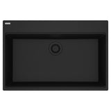 FRANKE MAG61031-ONY Maris Topmount 33-in x 22-in Granite Single Bowl Kitchen Sink in Onyx In Onyx