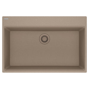 FRANKE MAG61031-OYS Maris Topmount 33-in x 22-in Granite Single Bowl Kitchen Sink in Oyster In Oyster