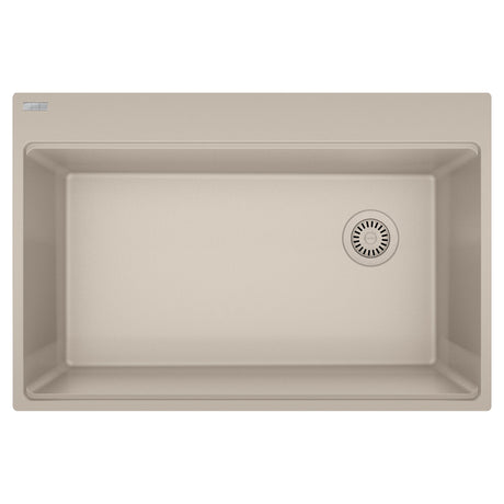 FRANKE MAG61031OW-CHA Maris Topmount 33-in x 22-in Granite Single Bowl Kitchen Sink in Champagne In Champagne