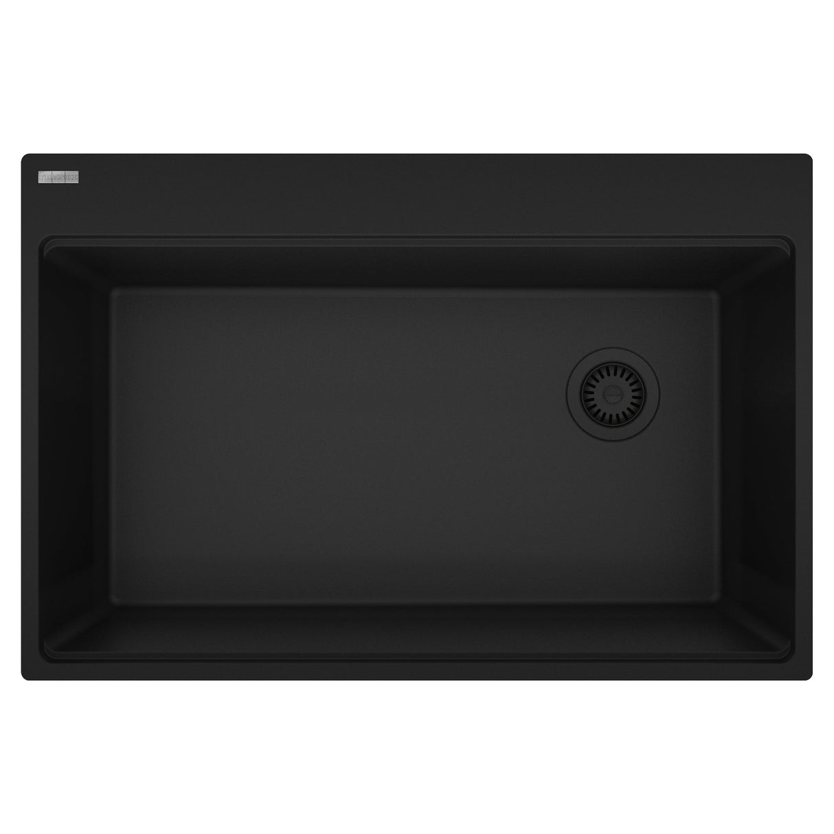 FRANKE MAG61031OW-MBK Maris Topmount 33-in x 22-in Granite Single Bowl Kitchen Sink in Matte Black In Matte Black