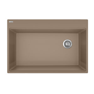 FRANKE MAG61031OW-OYS Maris Topmount 33-in x 22-in Granite Single Bowl Kitchen Sink in Oyster In Oyster