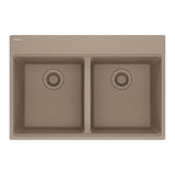FRANKE MAG6201414-OYS Maris Topmount 31-in x 20.88-in Granite Double Bowl Kitchen Sink in Oyster In Oyster