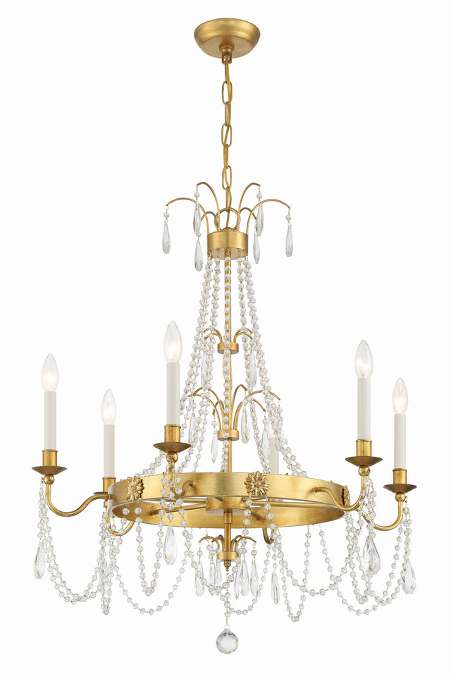 Maizey 6 Light Antique Gold Chandelier MAI-18606-GA