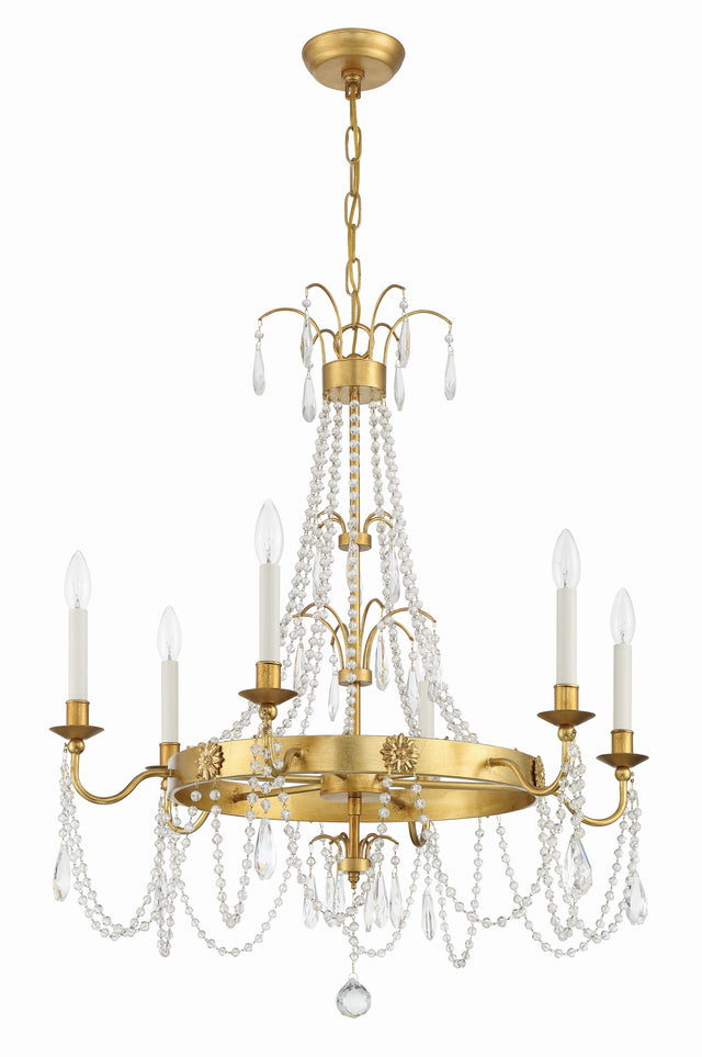 Maizey 6 Light Antique Gold Chandelier MAI-18606-GA