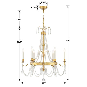 Maizey 6 Light Antique Gold Chandelier MAI-18606-GA