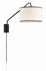 Mallory 1 Light Matte Black Task Sconce MAL-601-MK