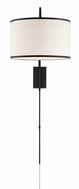 Mallory 1 Light Matte Black Task Sconce MAL-601-MK