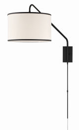 Mallory 1 Light Matte Black Task Sconce MAL-601-MK