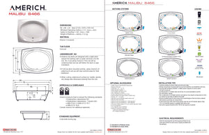 Americh ML8466TA5-BI Malibu 8466 - Tub Only / Airbath 5 - Biscuit