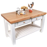 John Boos GRZ6036-AL 2-Drawer Table in Rectangular Shaped (60 in. L x 2.25 W 36 H Alabaster)