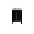 Avanity Mason 25 in. Vanity Combo in Black with Gold Trim and Crema Marfil Marble Top