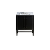 Avanity Mason 31 in. Vanity Combo in Black with Silver Trim and Carrara White Marble Top