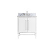 Avanity Mason 31 in. Vanity Combo in White with Silver Trim and Carrara White Marble Top