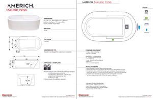 Americh MU7236TA2-WH Maude 7236 - Tub Only / Airbath 2 - White