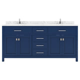 Virtu USA Caroline 72" Double Bath Vanity in Cashmere Gray with White Quartz Top and Round Sinks - Luxe Bathroom Vanities