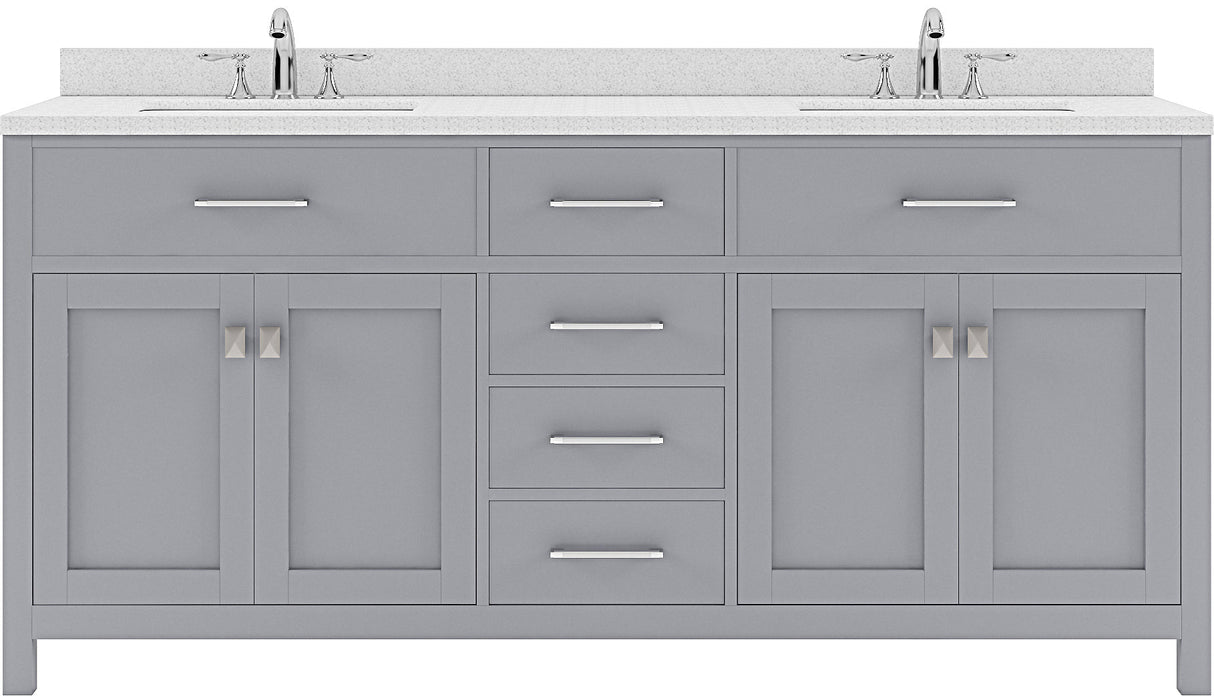 Virtu USA Caroline 72" Double Bath Vanity with Dazzle White Top and Round Sink - Luxe Bathroom Vanities Luxury Bathroom Fixtures Bathroom Furniture