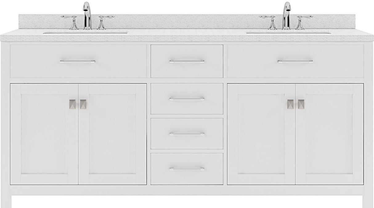 Virtu USA Caroline 72" Double Bath Vanity with Dazzle White Top and Square Sink - Luxe Bathroom Vanities Luxury Bathroom Fixtures Bathroom Furniture