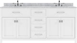 Virtu USA Caroline 72" Double Bath Vanity with Marble Top and Round Sink with Mirrors - Luxe Bathroom Vanities