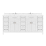 Virtu USA Caroline Parkway 72" Double Bath Vanity with White Quartz Top and Round Sinks - Luxe Bathroom Vanities