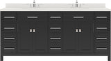 Virtu USA Caroline Parkway 72" Double Bath Vanity with White Quartz Top and Round Sinks - Luxe Bathroom Vanities