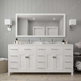 Virtu USA Caroline Parkway 72" Double Bath Vanity with Dazzle White Top and Round Sinks with Matching Mirror