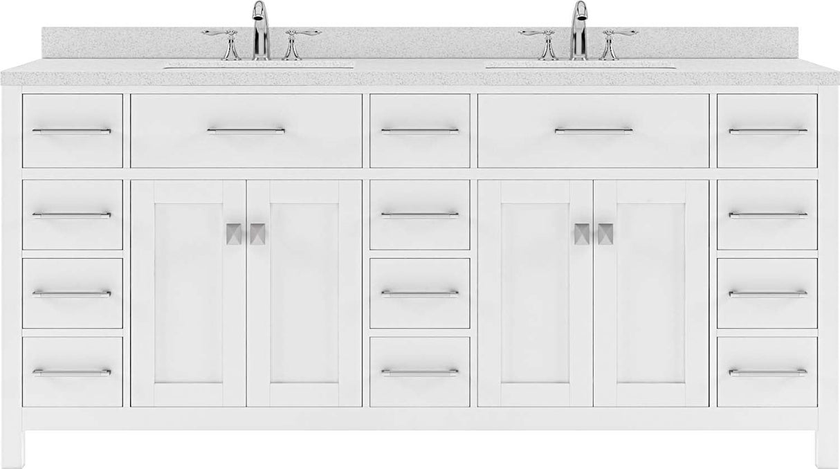 Virtu USA Caroline Parkway 72" Double Bath Vanity with Dazzle White Top and Round Sink - Luxe Bathroom Vanities Luxury Bathroom Fixtures Bathroom Furniture