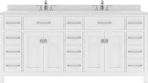 Virtu USA Caroline Parkway 72" Double Bath Vanity with Dazzle White Top and Round Sink - Luxe Bathroom Vanities Luxury Bathroom Fixtures Bathroom Furniture